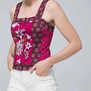 NWT White House Black Market Mixed Print Bodice size 4